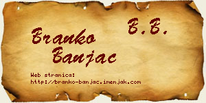 Branko Banjac vizit kartica